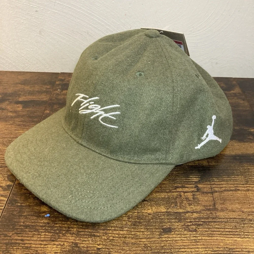 Nike Flight Fly‎ Green Unstructured Wool Blend Adjustable Cap Hat Adult L/XL NWT